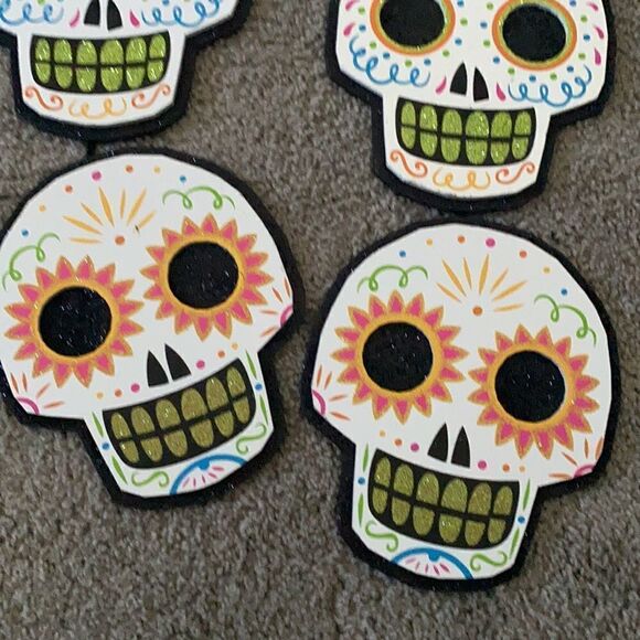 Halloween Sugar Skull Wall Signs NWT - Picture 4 of 5
